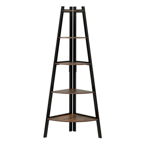 R[i[bN 5i I p[`N{[h ACAt[ Homfa Industrial Corner Ladder Shelf, 5 Tier Bookcase A-Shaped Utility Display Organizer Plant Flower Stand Storage Rack, Wood Look Accent Metal Frame Furniture Home Office