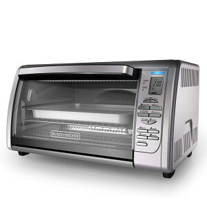 �R���x�N�V�����I�[�u�� �V���o�[ �u���b�N + �f�b�J�[ BLACK+DECKER Countertop Convection Toaster Oven, Silver, CTO6335S �Ɠd