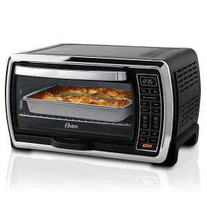 �R���x�N�V�����I�[�u�� �f�W�^�� �u���b�N �� �I�X�^�[ Oster Toaster Oven | Digital Convection Oven, Large 6-Slice Capacity, Black/Polished Stainless �Ɠd