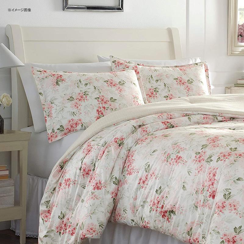 ローラアシュレイ リバーシブル キルト 枕カバーセット 花柄 ピンク Laura Ashley Home | Wisteria Collection  | Luxury Ultra Soft Comforter, All Season Premium Bedding Set | 