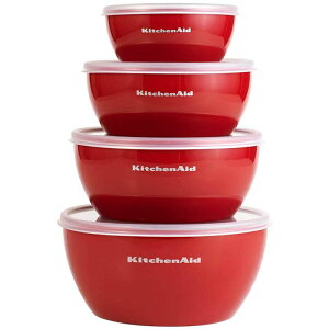 �L�b�`���G�C�h �^�b�p�[ �N���V�b�N �t�^�t �e�� �{�E�� �{�[�� 4�T�C�Y�Z�b�g KitchenAid Classic Prep Bowls with Lids, Set of 4