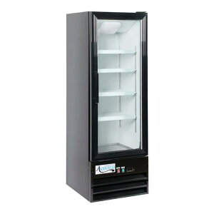 ① 244L KXhA I4i LEDƖ ubN  Avantco GDC-10-HC 21 5/8" Black Swing Glass Door Merchandiser Refrigerator with LED Lighting Ɠd