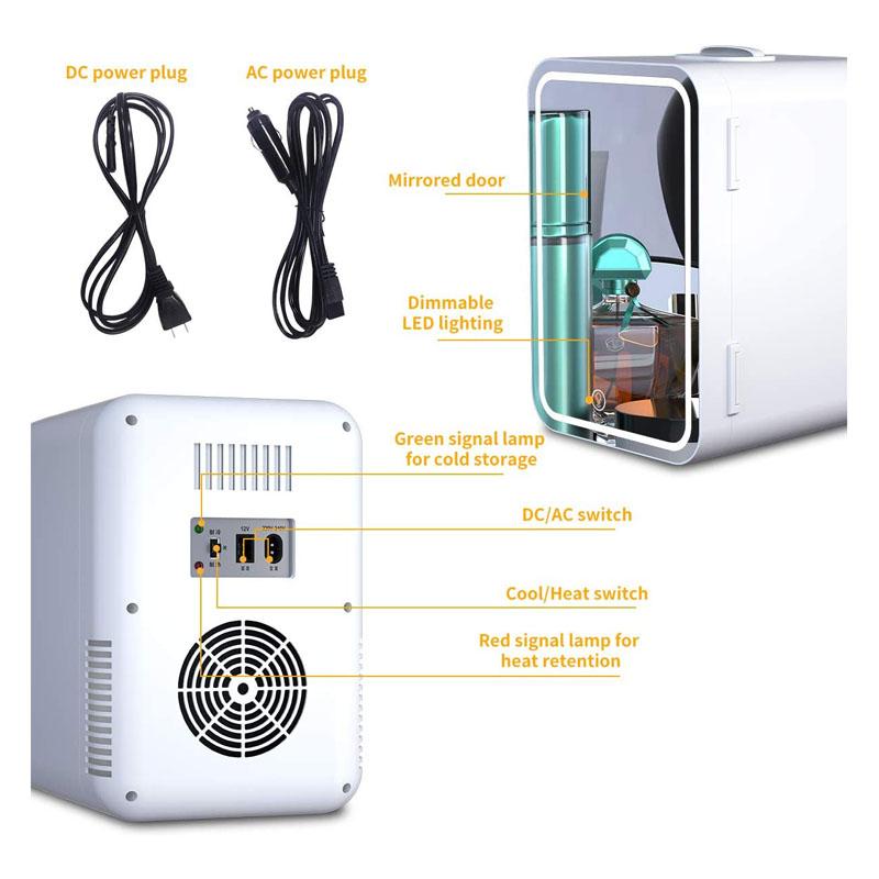 SMETA 110V Mini Bottle Cooler Warmer Refrigerator for Office Dorm 12V Personal Fridge Cute Design Present,Red,4L 