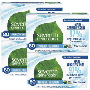 \tgCv 80 4pbN 炩 t[NA ZuXWFl[V Seventh Generation Free & Clear Fabric Softener Sheets - 80ct x4