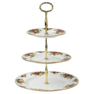 ロイヤルアルバート ケーキスタンド 3段 ディスプレイ ローズ バラ 花柄 Royal Albert 27400132 Old Country Roses 3-Tier Cake Stand