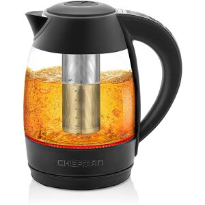 dCPg VFt} x߉\ t KX eB[Pg 1.8L eB[Xg[i[ Chefman 1.8L Digital Electric Glass Kettle, Rapid-Boil, 7 Temperature Presets, Custom Steep Timer, Stainless Steel Tea Infuser Inc