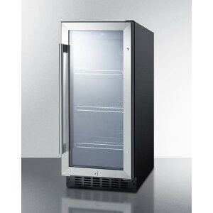 �r���g�C�� �①�� �A���_�[�J�E���^�[ �J�E���^�[�� �K���X�h�A ��37.5cm 69L Summit SCR1536BG 15 Inch Wide Built-In Beverage Cooler with Blue LED Lighting�y����s�z �Ɠd