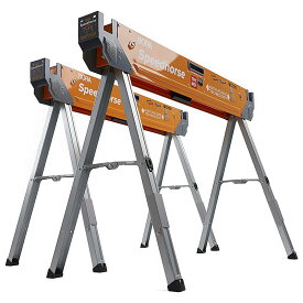 折りたたみ式 ソーホース 2個セット テーブルスタンド 作業台 Bora Portamate Speedhorse Sawhorse Pair Two Pack, Table Stand with Folding Legs, Metal Top for 2x4, Heavy Duty Pro Bench Saw Horse for Woodworking, Carpenters, Contractors, PM-4500T