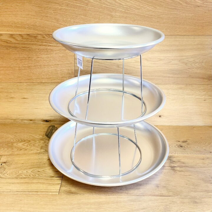 Choice 2-Tier Seafood Tower Set with Small Aluminum Trays and Stand