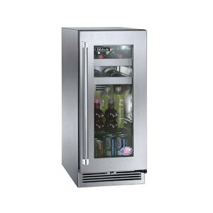 ① robWN[[ 30 C 8{ rgC KXhA XeX t Perlick 15" Signature Series Outdoor Beverage Center with Glass Door, Right Hinge and Door Lock HP15BS-4-3RL Ɠd ysz