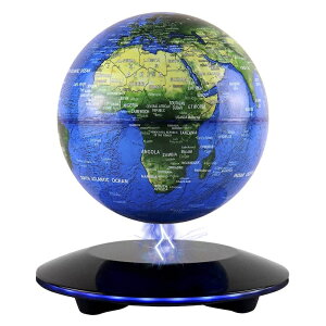 �n���V ���V ���a14cm LED���C�g�t�� �t���[�e�B���O�O���[�u Magnetic Globe Levitation Floating Rotating Wireless Transmission Touch Control 6-inch Blue Globe LED Adjustment