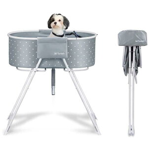 ybgp ܂肽 oX^u X^h  ^ |[^u 18kg܂   ˂ C  Furesh Elevated Folding Dog Bath Tub and Wash Station for Bathing, Shower, and Grooming, Foldable and Portable, I