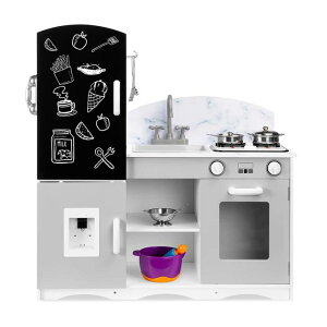 qp 䏊 Lb`   {iI NbLO   Kids Pretend Play Kitchen Cook Toy Set w/ Chalkboard, Sounds, Accessories