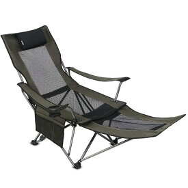 折りたたみ メッシュ チェア 椅子 フットレスト アウトドア キャンプ OUTDOOR LIVING SUNTIME Camping Folding Portable Mesh Chair with Removabel Footrest
