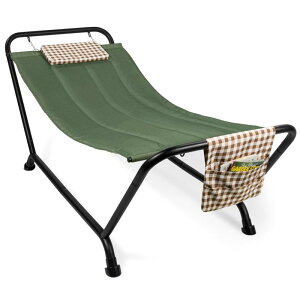 nbN O X^h  [|Pbgt Outdoor Patio Hammock for Backyard, Garden w/ Stand, Pillow, Storage Pockets