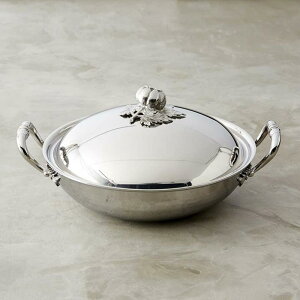 ECAYE\m}  C^A tH[j XeX {Ep  4.5L g}g Williams-Sonoma Ruffoni Opus Prima Hammered Stainless-Steel Wok with Tomato Knob, 4 3/4-Qt.