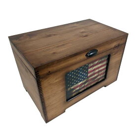 木箱 アメリカ製 トランク ビンテージ 国旗 ボックス Relic Wood Vintage US Flag Trunk
