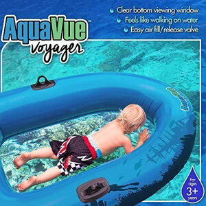 �ꂪ������ ���� �{�[�g �v�[�� ���V�� Sieco Design AQUAVUE Voyager, Clear Bottom Inflatable Raft, for Kids and Adults