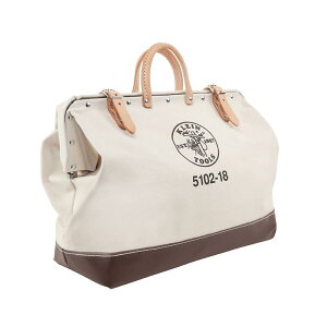 �f���b�N�X �L�����o�X�o�b�O �i�`������ �c�[���o�b�N �g�[�g�o�b�NKlein Tools Heavy Duty Natural Canvas Tool Bag, Tool Tote, Multi-Purpose Bag with Wide Hinged Opening and Leather Handles