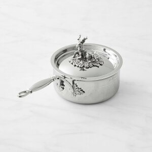 EBAY\m} \[Xp Ў XeX IHΉ C^A tH[j v} Williams-Sonoma Ruffoni Opus Prima Stainless-Steel Saucepan with Stag Knob, 1 1/2-Qt.