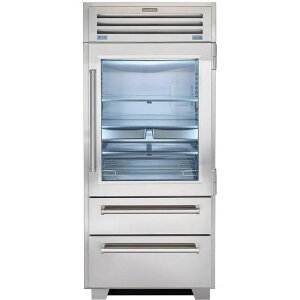 Tu[ ① X@ rgC 640L XeX 91cm KXhA Sub-Zero 36" PRO Refrigerator/Freezer with Glass Door PRO3650G Ɠd