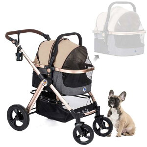 3-in-1 �y�b�g�p�J�[�g �L�����[ �J�[�V�[�g �h�b�O �L���b�g �� �L HPZ Pet Rover Prime 3-in-1 Luxury Dog/Cat/Pet Stroller (Travel Carrier +Car Seat +Stroller) with Detach Carrier/Pump-Free Rubber Tires/Aluminum Frame/Reversible Handle
