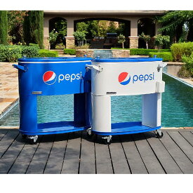 ペプシ ドリンクカート カート型 クーラーボックス 76LPepsi Outdoor Patio Cooler with Wheels 80-Quart Rounded Beverage Rolling Cooler, PS-A207-80PE