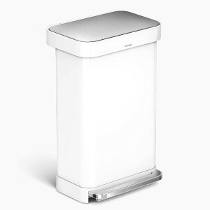 Xebv S~ 45L vX`bN Vvq[} simplehuman White Plastic 45-Liter Rectangular Step Trash Can