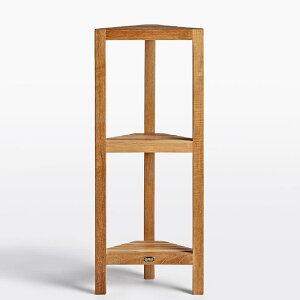 R[i[VFt C V[ ؐ `[N I 3i C oX[ O REJUVENATION TEAK 3-TIER CORNER SHELF C104851
