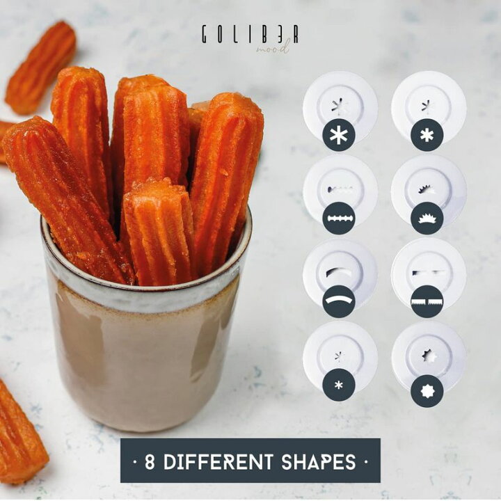 楽天市場】チュロス 絞り メーカー 形 8種 Goliber Churro Maker 
