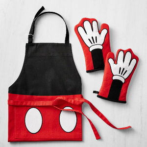 ECAYE\m} ~bL[ Gv I[u~bg ~g Williams Sonoma Disney Mickey Adult Apron & Oven Mitt Set