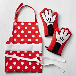 ECAYE\m} ~j[ Gv ~g Williams Sonoma Disney Minnie Adult Apron & Oven Mitt Set