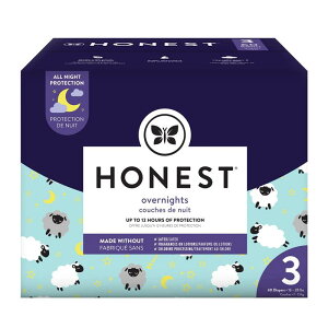 �����ނ� ���₷�� ��p �ő�12���� 60���� �̏d7�`13kg The Honest Company Overnight Diapers, Sleepy Sheep, Size 3, 60 Count Club Box