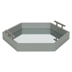�f�B�X�v���[ �g���C ������� �����g���[ ���t �Z�p�` �O���[Kate and Laurel Lipton Hexagon Decorative Tray Gray and Silver 18inch