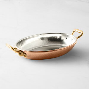 EBAY\m} tH[j O^p 30cm  C^A Williams-Sonoma Ruffoni Historia Hammered Copper Oval Gratin with Acorn Handles, 2 1/4-Qt.