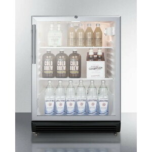 T~bg rgC t[X^fBO ① 156L KXhA t Summit SCR600BGLMBL 24 Inch 5.5 Cu. Ft. Capacity Freestanding or Built In Glass Door Beverage Center Ɠd ysz