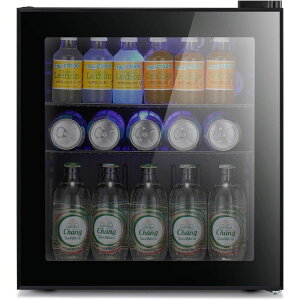 ~j ① 70 robWN[[ ۗ o[Vu KXhA AgeBbNX^[ Antarctic Star Mini Fridge Cooler - 70 Can Beverage Refrigerator Black Glass Door