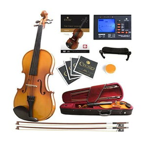 �o�C�I���� 4/4 �t���T�C�Y �n�[�h�P�[�X�t Mendini by Cecilio Violin Instrument MV400 Size 4/4 Acoustic Violin with Bow, Case, Tuner, Metronome & Extra Strings, Kids & Beginner Violin, Maple Varnish, Full Size Violin