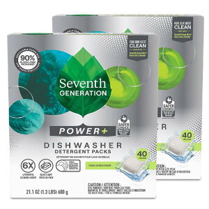 ZuXWFl[V H@p H L[u tbVVgX 40×2pbN Seventh Generation Power+ Dishwasher Detergent Packs for Sparkling Dishes Fresh Citrus Scent Dishwasher Tabs, 40 Count, Pack of 