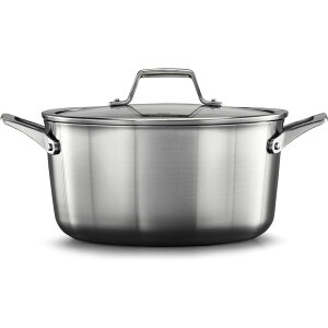 ����� 5.7L �X�g�b�N�|�b�g �t�^�t �J���t�@���� �v���~�A �X�e�����X IH�Ή� Calphalon Premier Stainless Steel 6-Quart Stock Pot with Cover