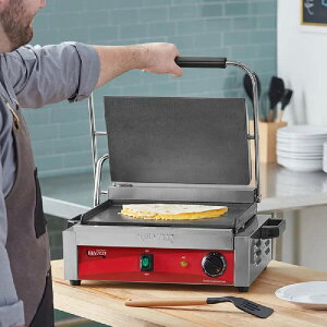 pj[j[J[ Ɩi vdl vX O ^C}[@\t aȂ tbg  Avantco PG200S Commercial Panini Sandwich Grill with Timer, Smooth Plates Ɠd
