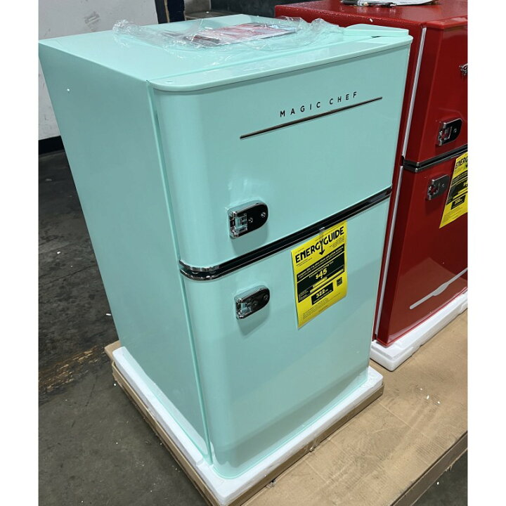 楽天市場】冷蔵庫 冷凍庫付 レトロ 2ドア コンパクト 90L Magic Chef 