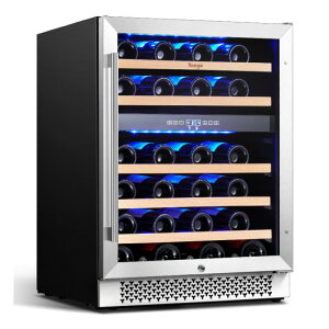 CZ[ ① 46{g rgC A_[JE^[ 60cm KXhA XeXYeego 24 Inch Wide Dual Zone Wine Fridge, Built-In or Freestanding YEG-WD24ysz