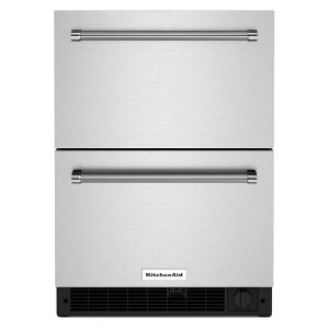 ① Ⓚ rgC A_[JE^[ 133L XeX 60cm o X@ Lb`GCh KitchenAid 4.7 cu. ft. Double Drawer Refrigerator Freezer in Stainless Steel, Counter Depth KUDF204KSB Ɠd