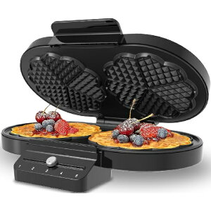 n[g^ bt[J[ 2 XeX x5iKݒElectric Heart-shape Waffle Maker: Double-plate 5-Temp Control & Fast Heating Ɠd