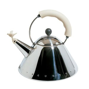 �A���b�V�B�}�C�P���O���C�u�X �o�[�h�P�g�� �A�C�{���[ 9093WI Alessi Michael Graves Kettle with Small Bird Shaped Whistle, White
