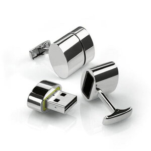JtXO tbV Polished Oval WiFi/2GB USB Cufflinks