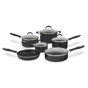 NCWi[g tCp  11_Zbg  Cuisinart 55-11 Advantage Non-Stick 11-Piece Cookware Set Black