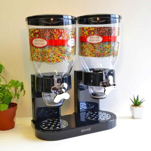 hCt[hfBXyT[ fA _u 2A [u Honey-Can-Do Dual Dry Food Dispenser, Black/Chrome