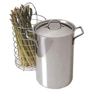 �X�e�����X �A�X�p���K�X���؂���ł�� �|�b�g �X�`�[�}�[�o�X�P�b�g�t �p�X�^�ɂ� RSVP Stainless Asparagus Pot with Steamer Basket SAS-4